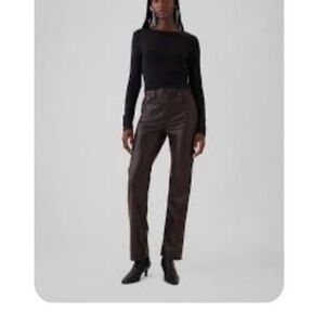 Chocolate Brown Vegan leather jeans. NWT 32 / 14